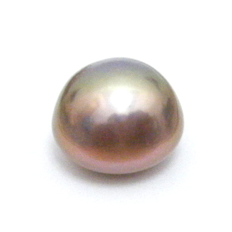 Pink/Gold 14.1mm Button Pearl